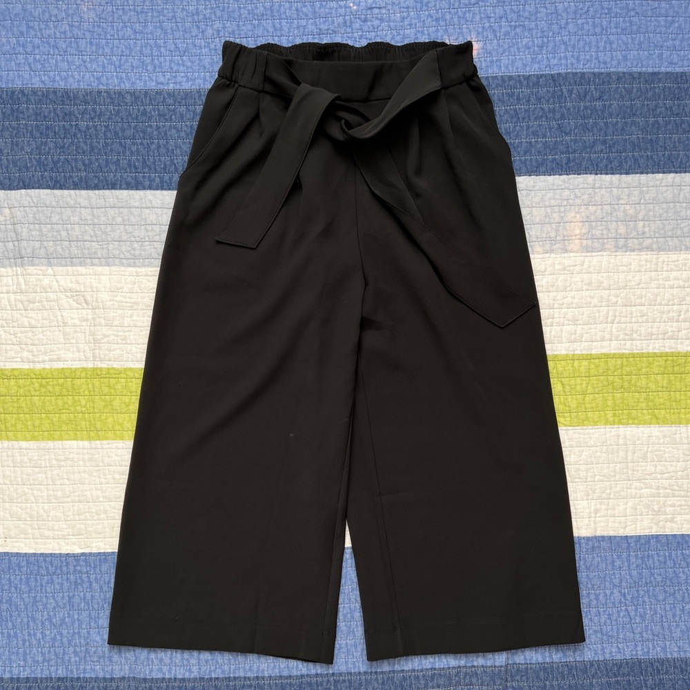 lululemon athletica Black Wide Leg Pants with Tie Waist